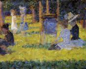 乔治修拉 - La Grande Jatte, Woman Seated and Baby Carriage